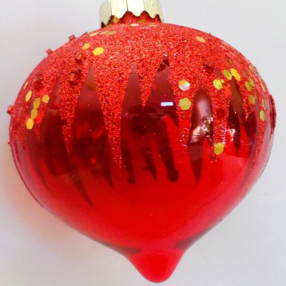 Christmas Glass Ornaments Hand Decorated Set (9 piece)- NEW - Picture 3 of 15